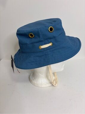 New The Tilley Hat Mens 7 Blue T1 Water Repellent Made in Canada Packable Travel